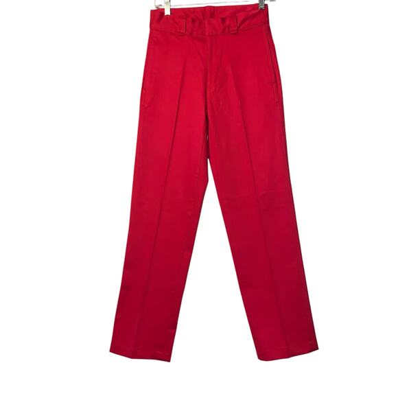 Uniqlo U Women Cotton blend Straight Pants Trousers Red size 0 - Picture 6 of 8